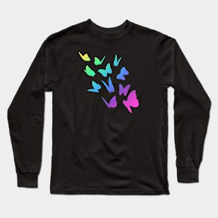 Rainbow Butterfly Gradient Long Sleeve T-Shirt